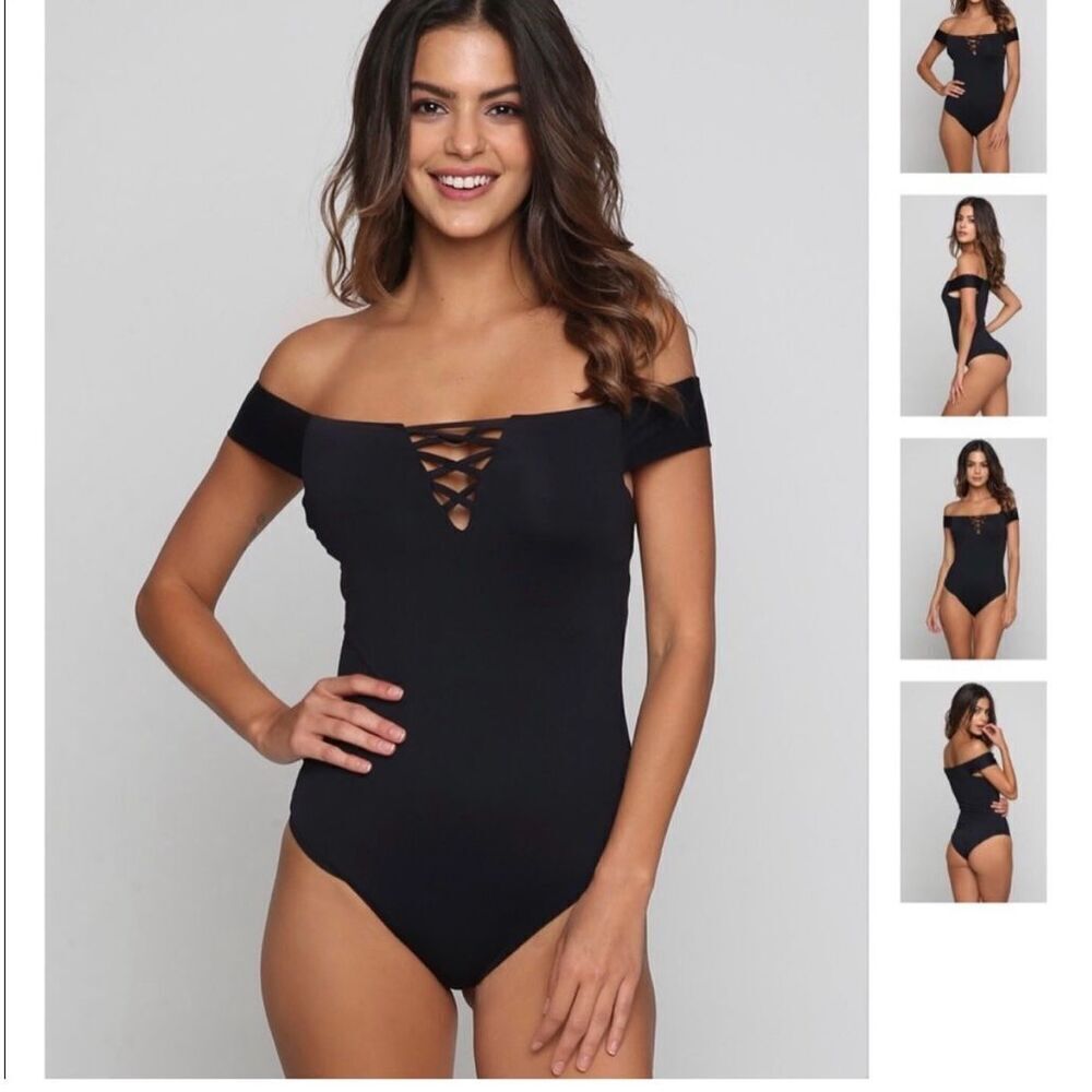 ✨Frankie's Bikinis Brooklyn One Piece Black Sz Large Bikini✨